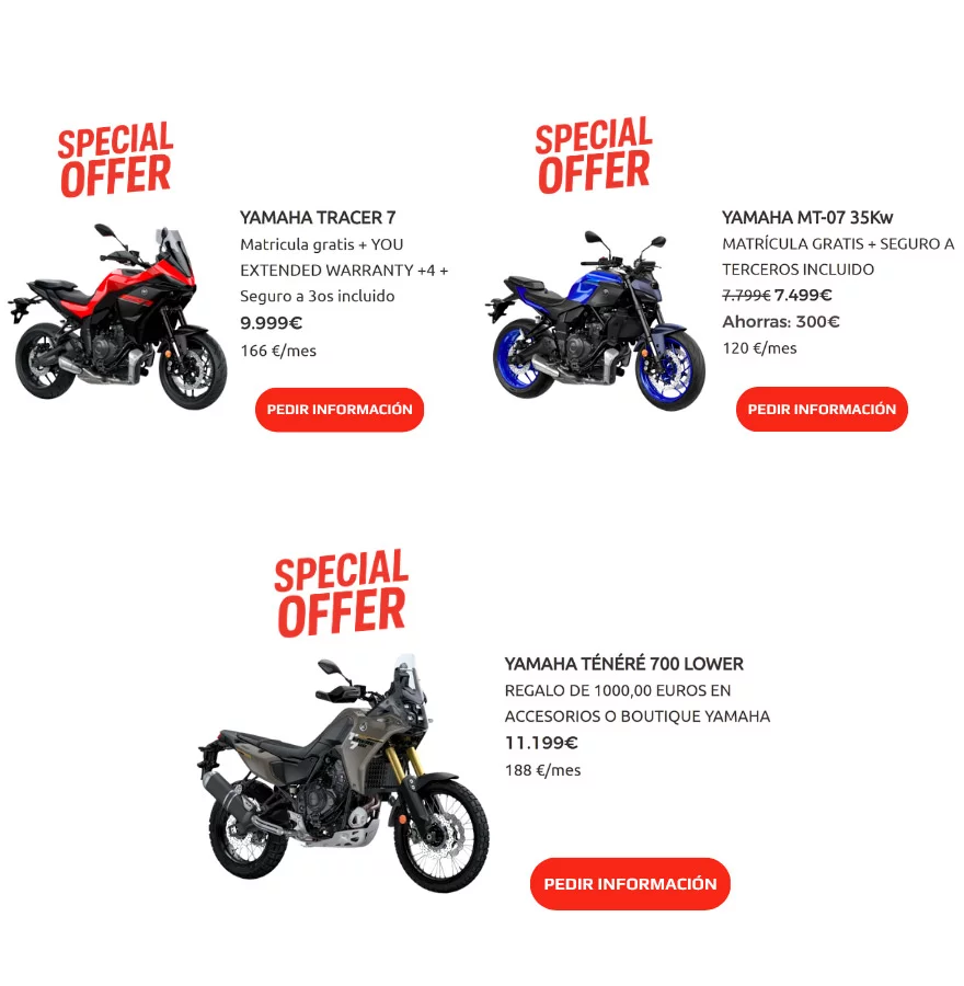 Promociones Motos 700cc Yamaha