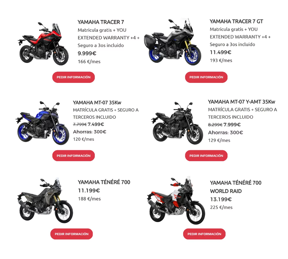 Promociones Motos 700cc Yamaha