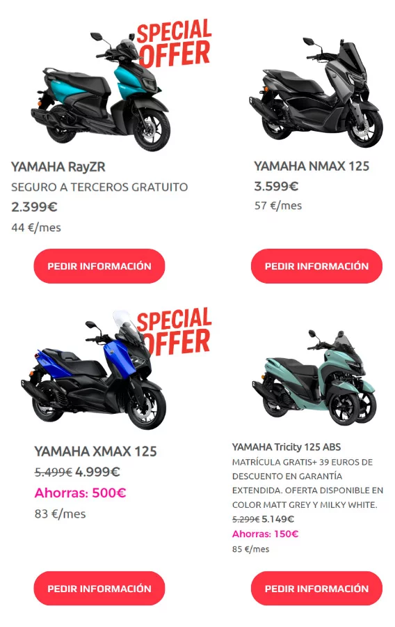 Promociones Scooters 125cc Yamaha