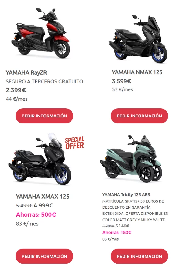 Promociones Scooters 125cc Yamaha
