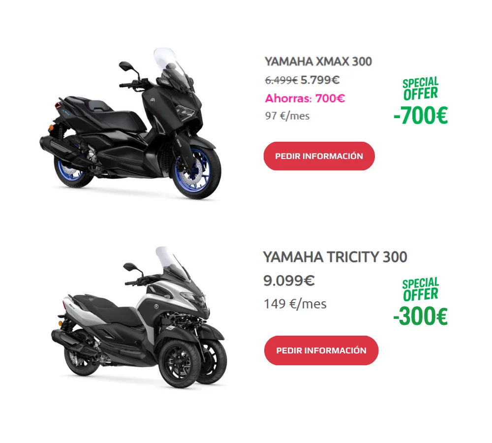 Promociones Scooters 300cc Yamaha